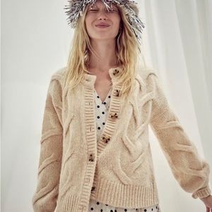 Madewell Cable Ashmont Cardigan Sweater M